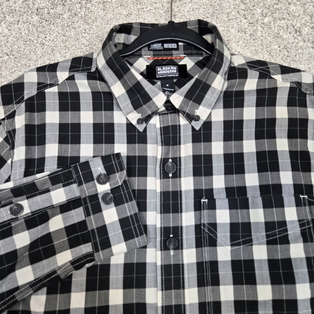 Alaskan Hardgear Untucked Shirt Mens Black gray wool blend long‎ sleeve Mens M